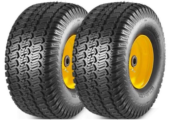 15x6.00-6nhs Lawn Mower Front Tire 4 Ply 15x6x6 Lawn Mower 570 Lbs Tire And Wheel With 3/4" Iron Bushing And 6 Spacers, Replacement For Garden Lawn